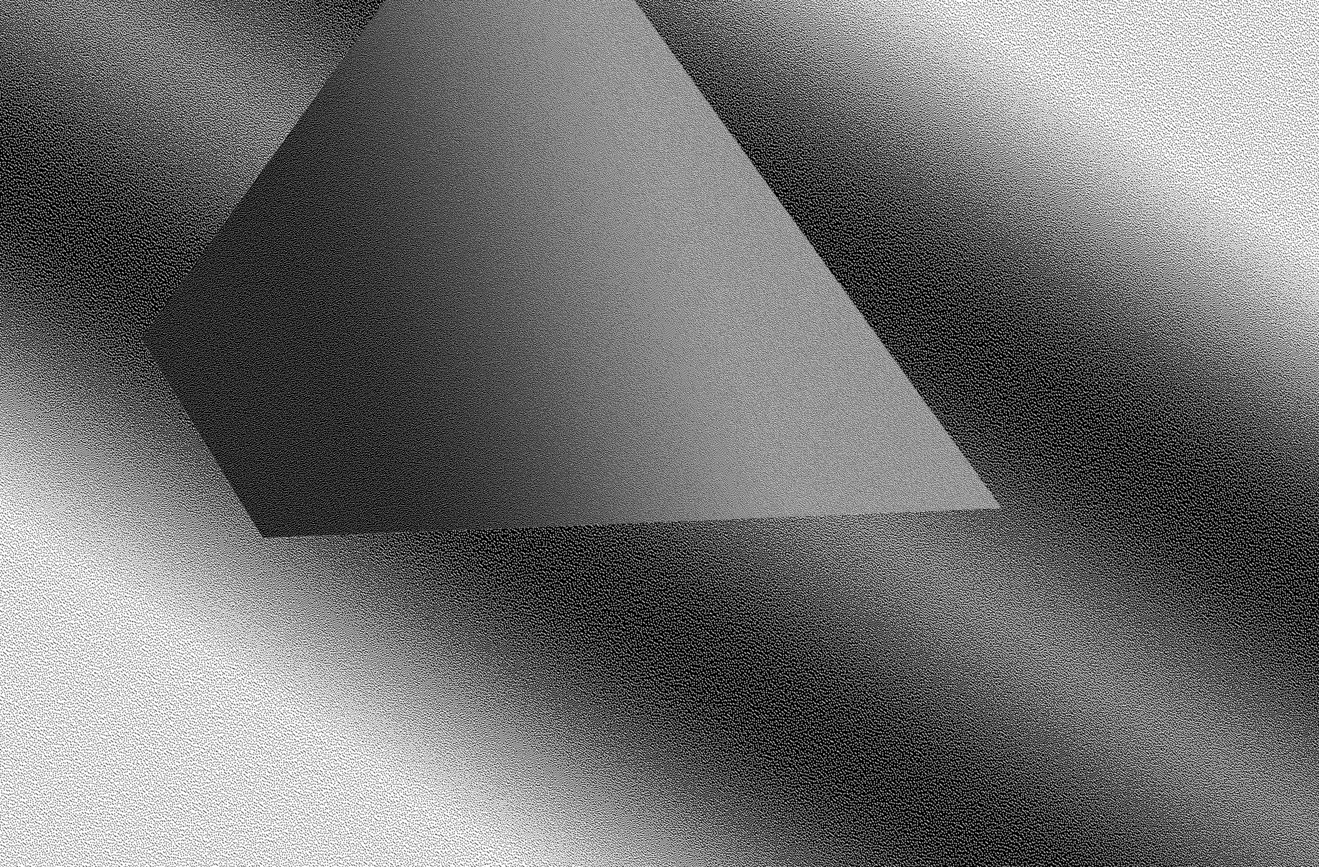 An abstract image of a greyscale gradient shape on top of a greyscale gradient background.