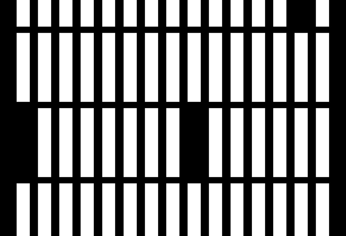 white rectangles on black background