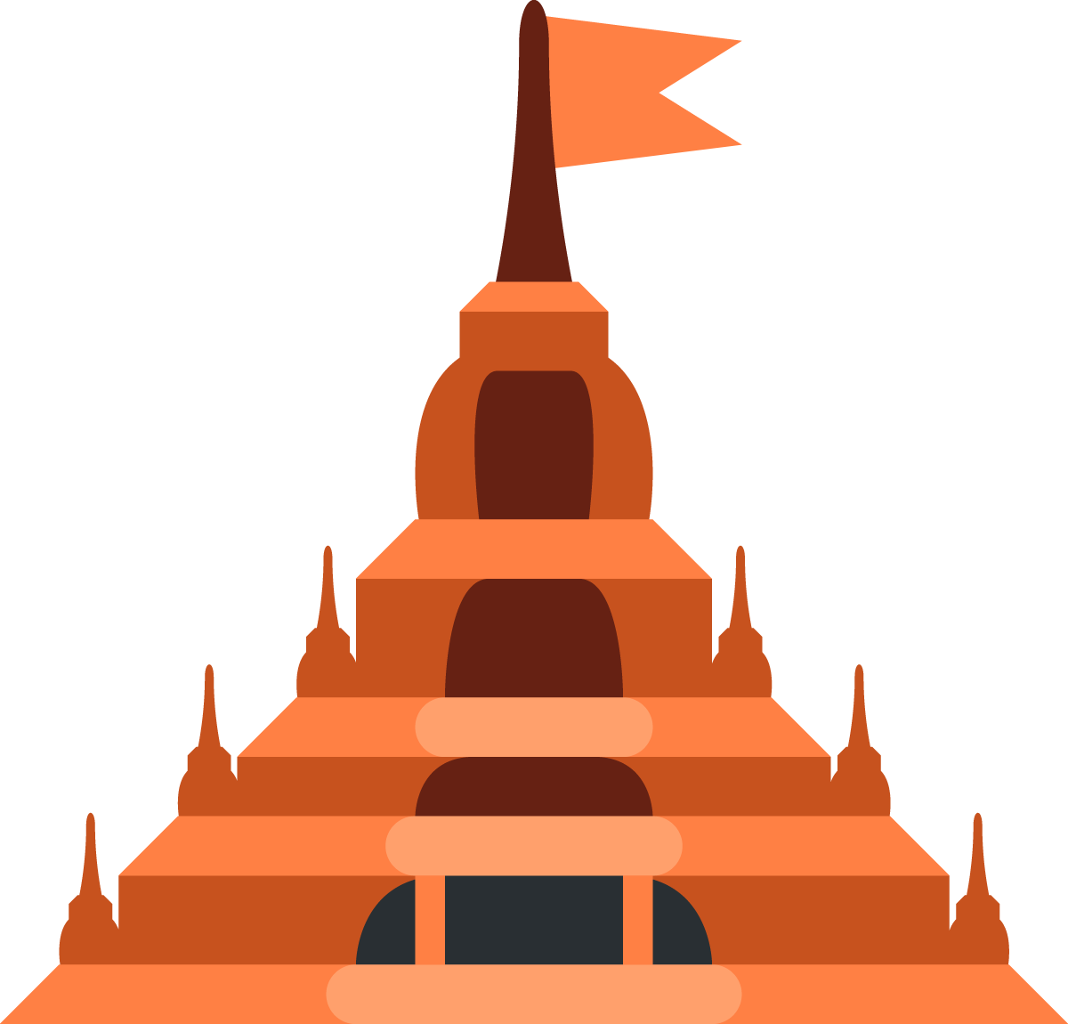 Twitter emoji of a Hindu temple, with an orange flag at the top.