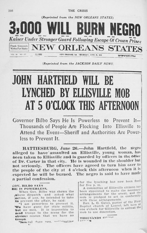 Lynching announcements. Source: New York Public Library collection.